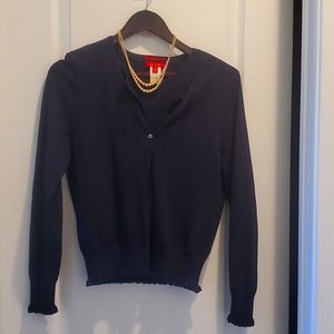 Navy Blue Sweater set (pearls not included)